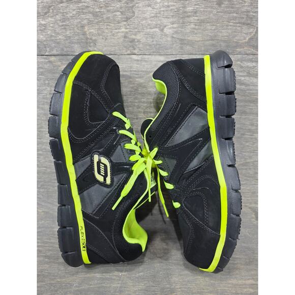 Skechers Flex Sole Work Alloy Toe Black Neon Safety Sneakers Size 10 Men Wide - Picture 6 of 10